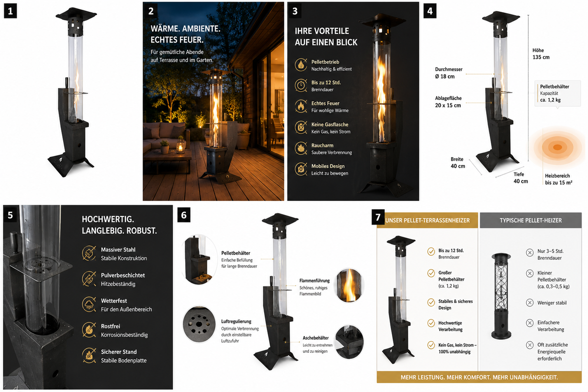 LAY-KO MINI Pellet Patio Heater