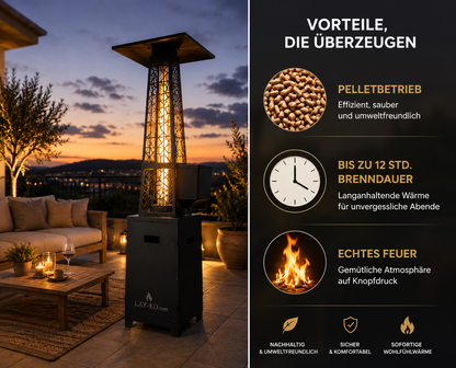 LAY-KO TOWER TABLE Pellet Heater with Integrated Table