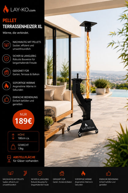 LAY-KO GRANDE Premium Outdoor Pellet Patio Heater