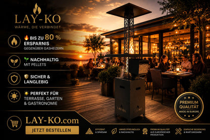 LAY-KO TOWER TABLE Pellet Heater with Integrated Table